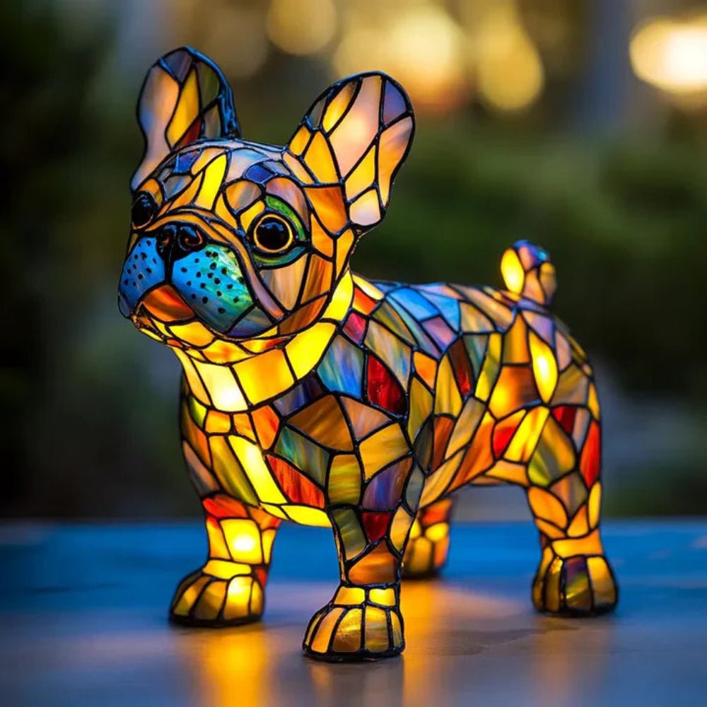 Colorful Glass Dog Table Lamp Animal Theme Lighting - VogeLuxe