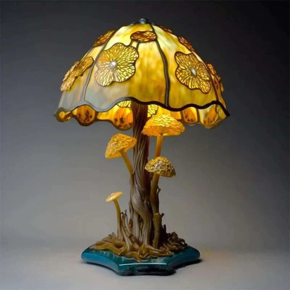 Colorful Glass Mushroom Desk Lamp USB Night Light