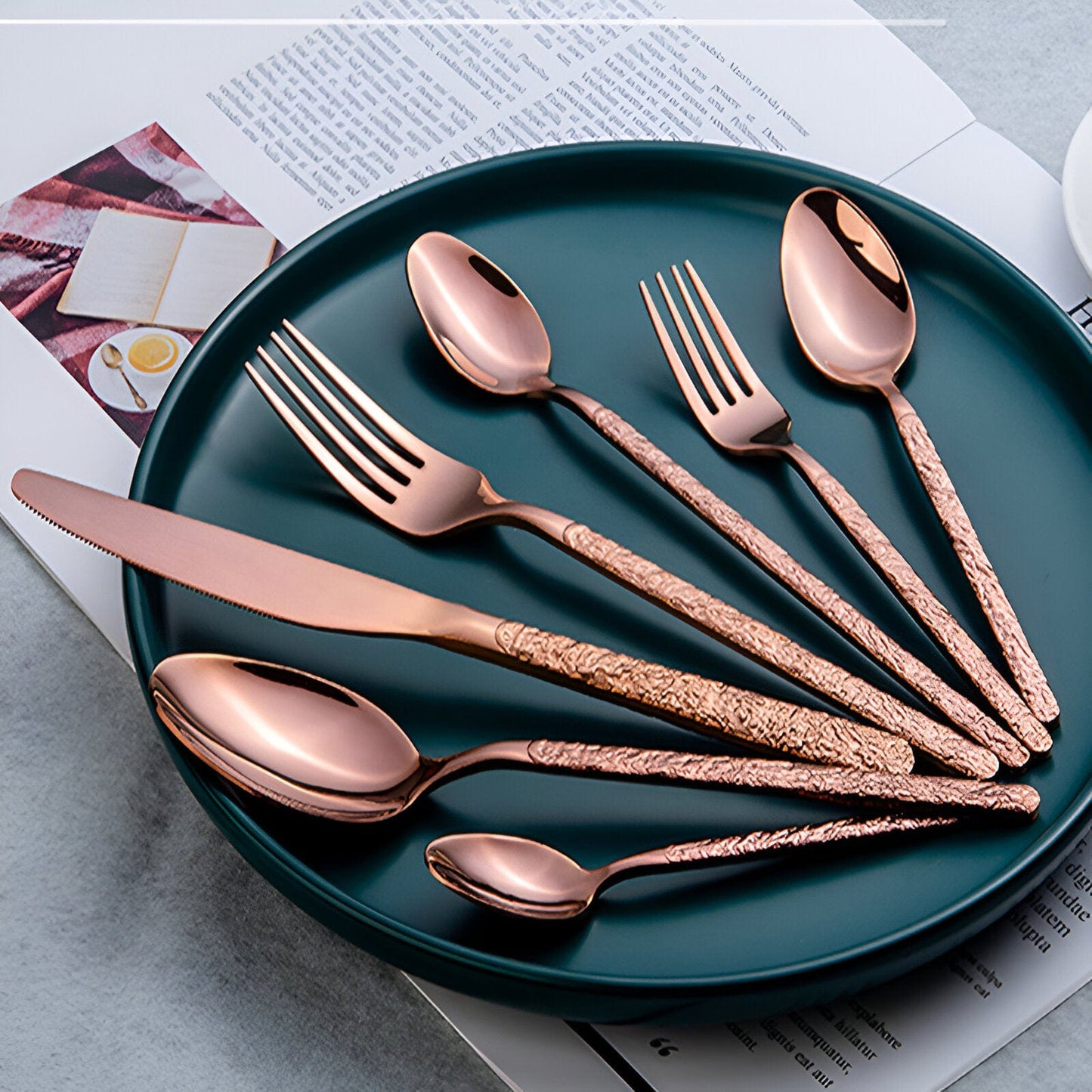 Rustic Country Dinner Forks and Knives Set
