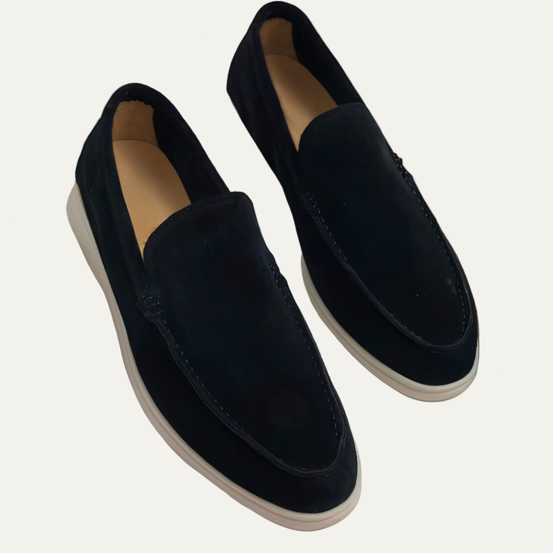 VogeLuxe | Men’s Suede Slip On Apron Toe Loafers