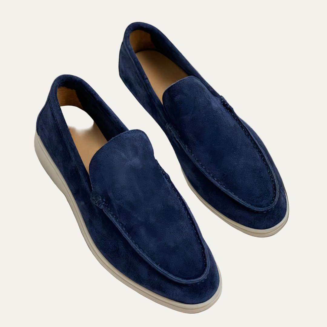 VogeLuxe | Men’s Suede Slip On Apron Toe Loafers