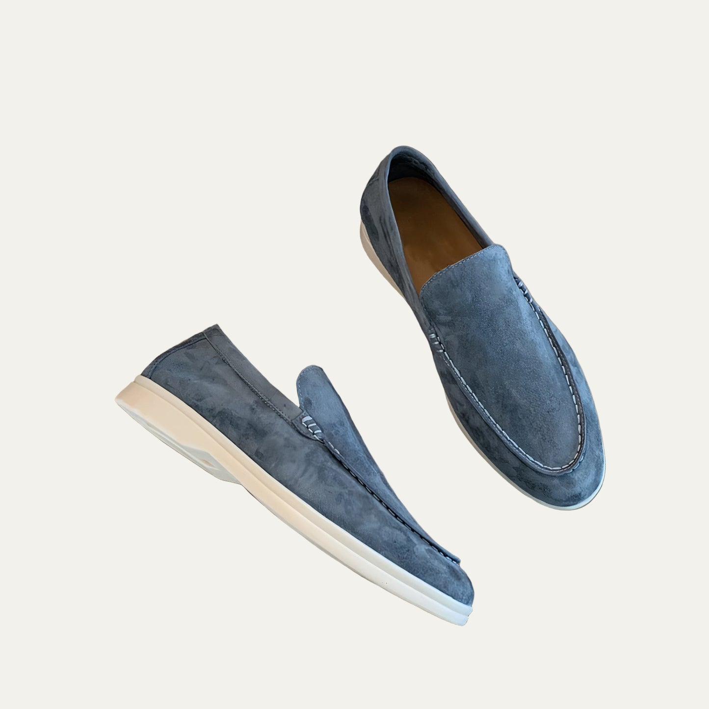 VogeLuxe | Men’s Suede Slip On Apron Toe Loafers
