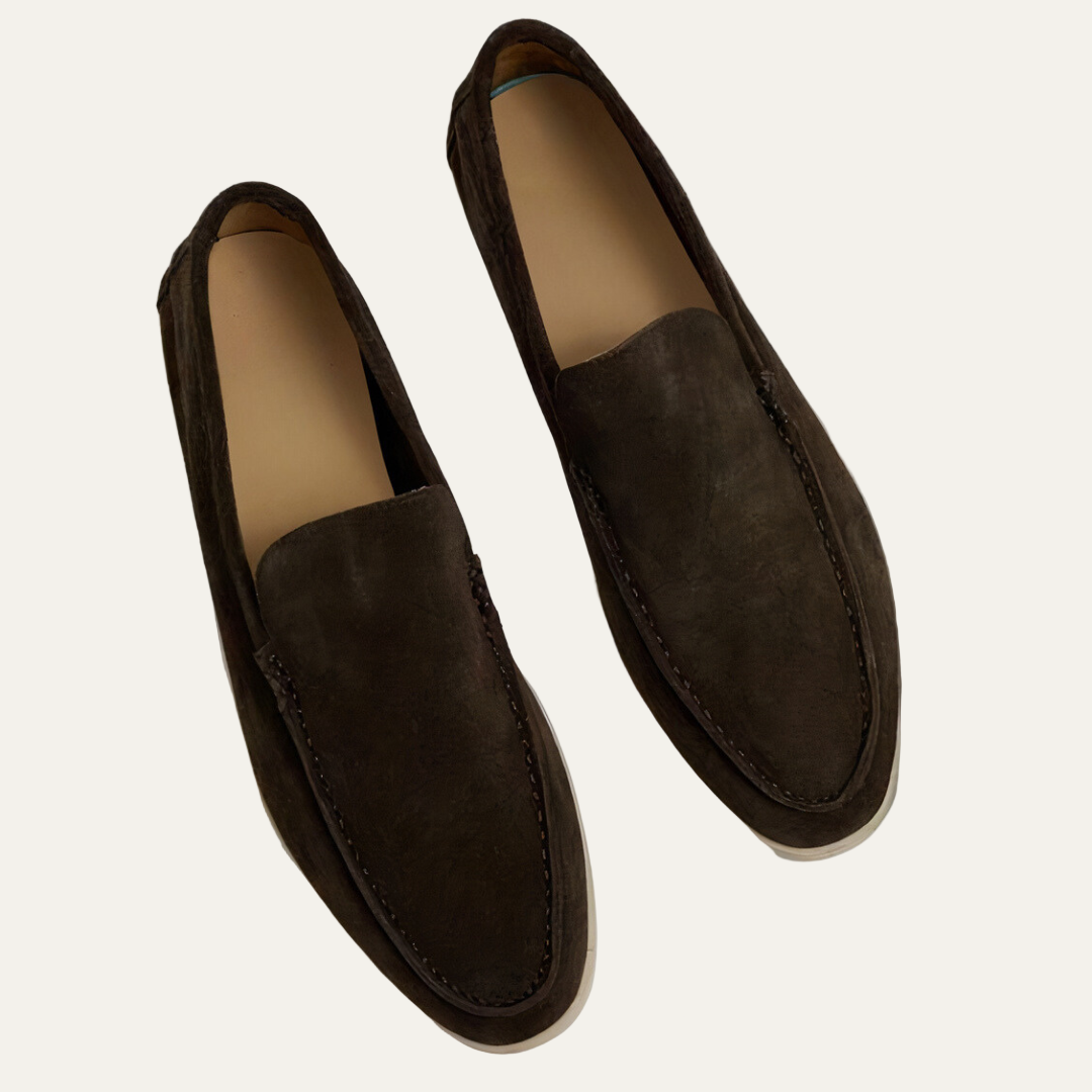 VogeLuxe | Men’s Suede Slip On Apron Toe Loafers