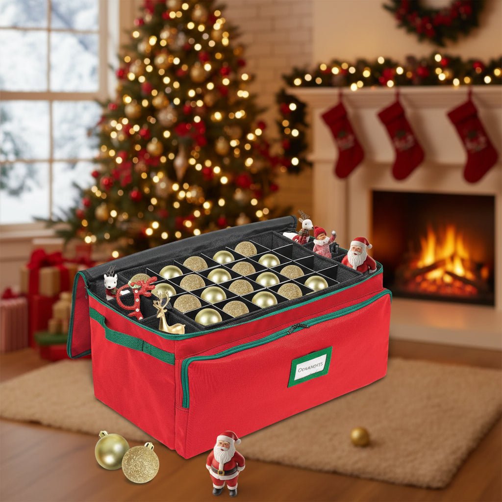Holiday Ornament Storage Container with Stackable Trays - VogeLuxe