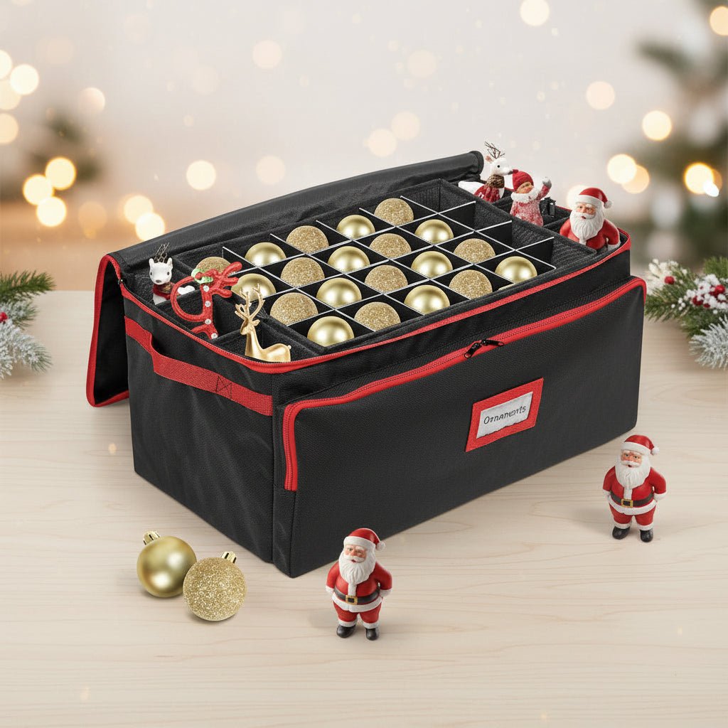 Holiday Ornament Storage Container with Stackable Trays