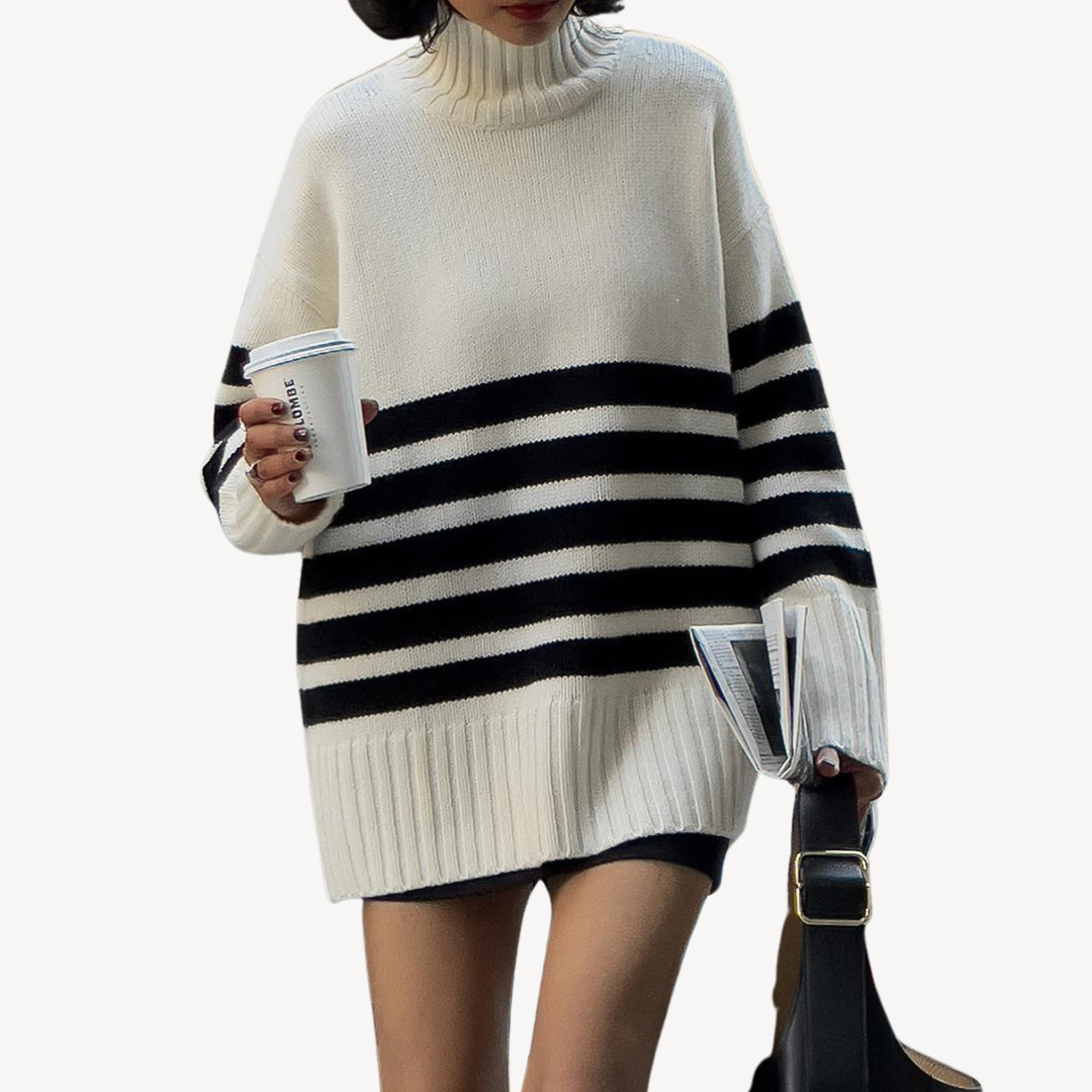 Striped Knit Sweater for Women