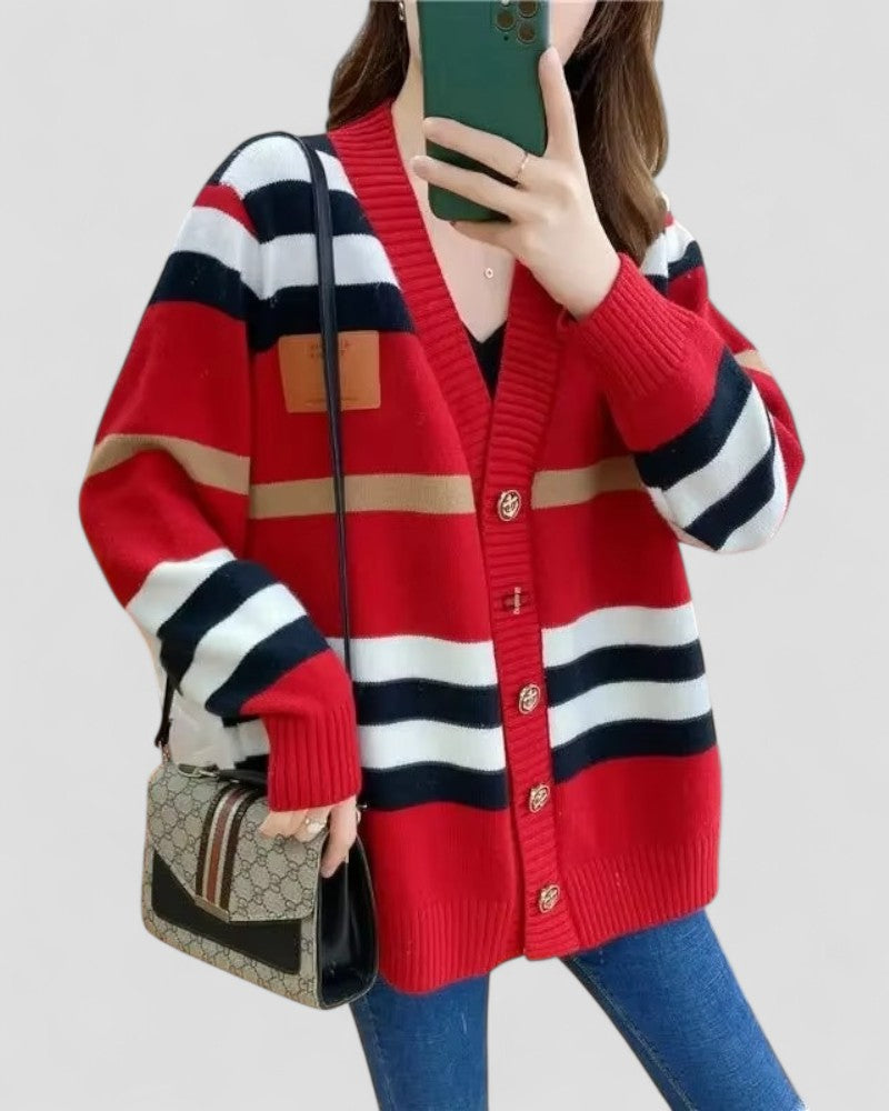 VogeLuxe | Women’s Cashmere Knit Cardigan with V-neck