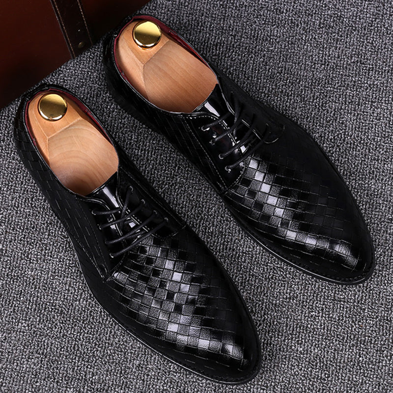 Classic Black Leather Dress Shoes For Men
