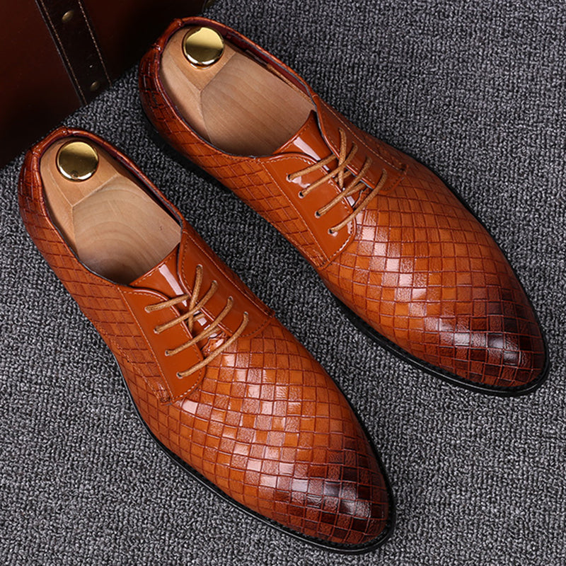 Classic Black Leather Dress Shoes For Men