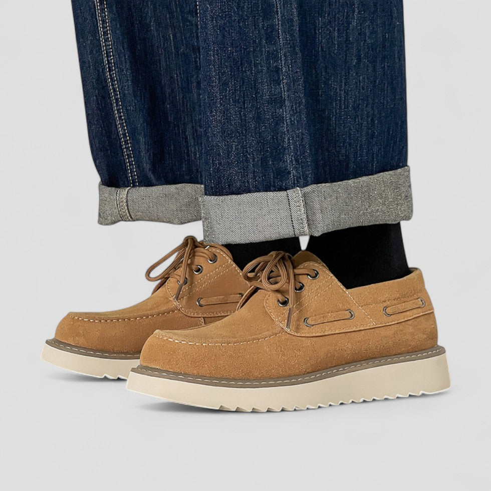 Suede Casual Low Top Lace Up Shoes for Men