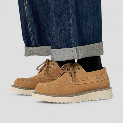 Suede Casual Low Top Lace Up Shoes for Men