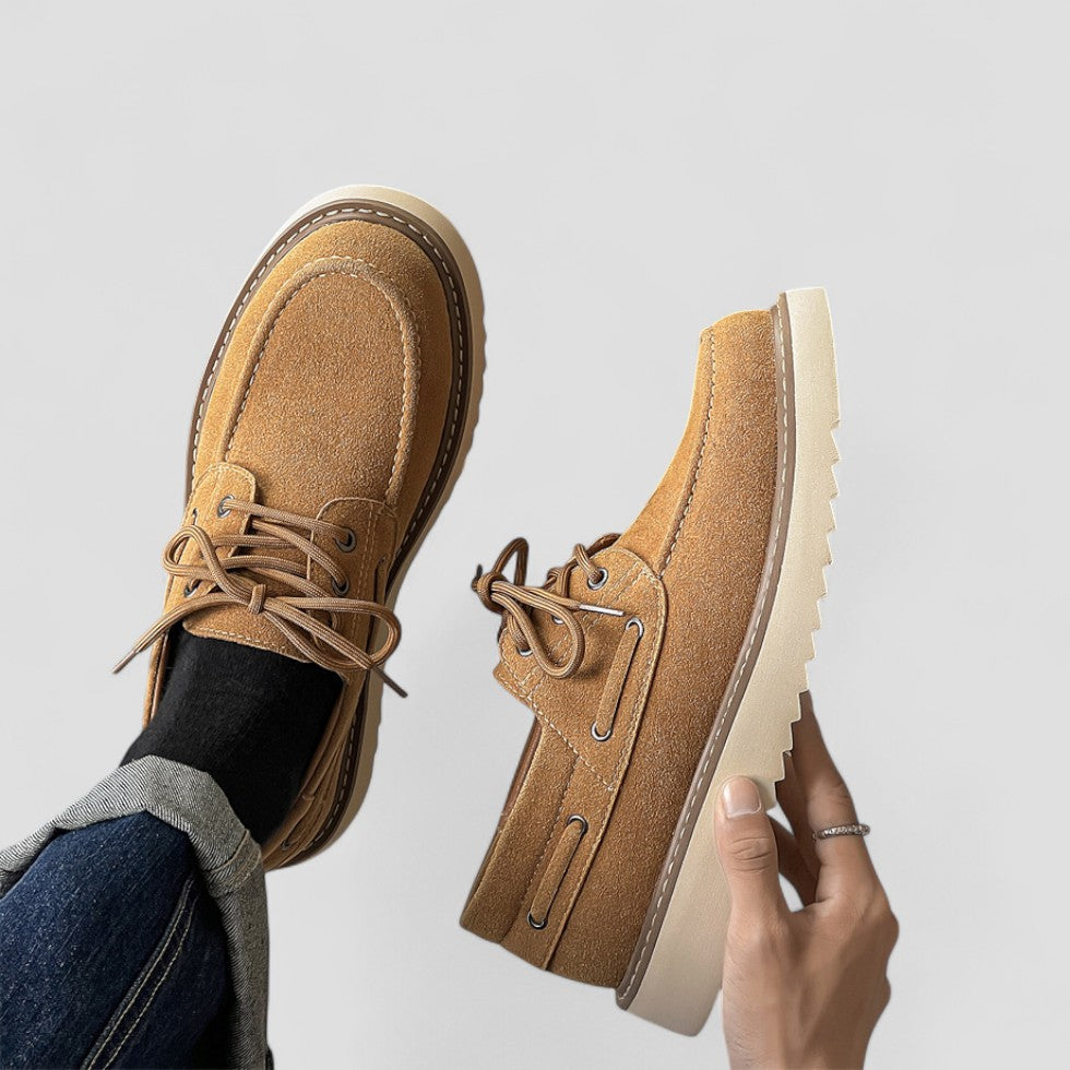 Suede Casual Low Top Lace Up Shoes for Men