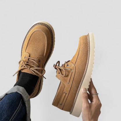 Suede Casual Low Top Lace Up Shoes for Men