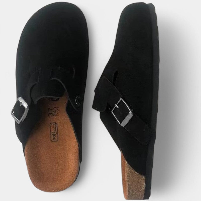 Suede Clogs – Adjustable Strap, Cushioned Footbed & Non-Slip Sole 4