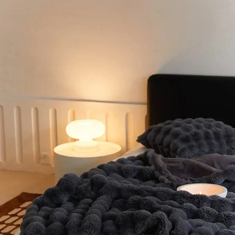 Soft Plush Rabbit Faux Fur Blanket for Warmth