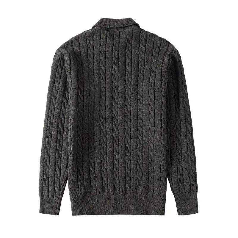 Sweater - Cable Knit Half Zip & Adjustable Ventilation