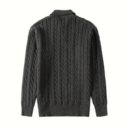 Sweater - Cable Knit Half Zip & Adjustable Ventilation
