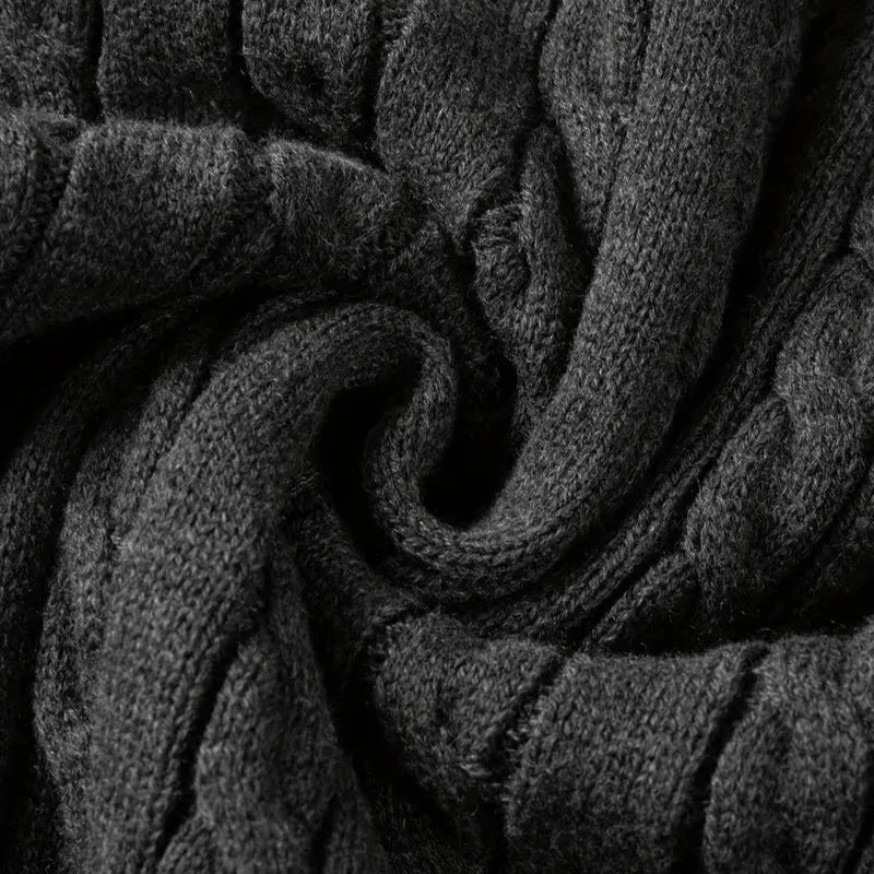 Sweater - Cable Knit Half Zip & Adjustable Ventilation