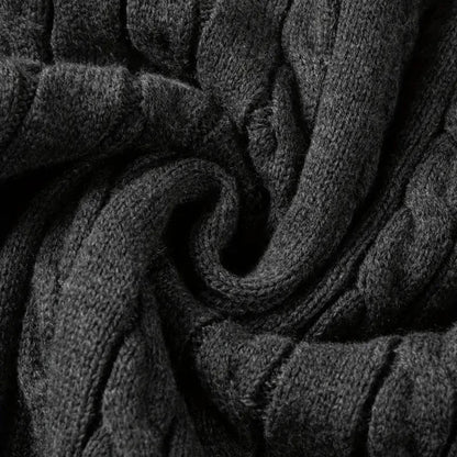 Sweater - Cable Knit Half Zip & Adjustable Ventilation