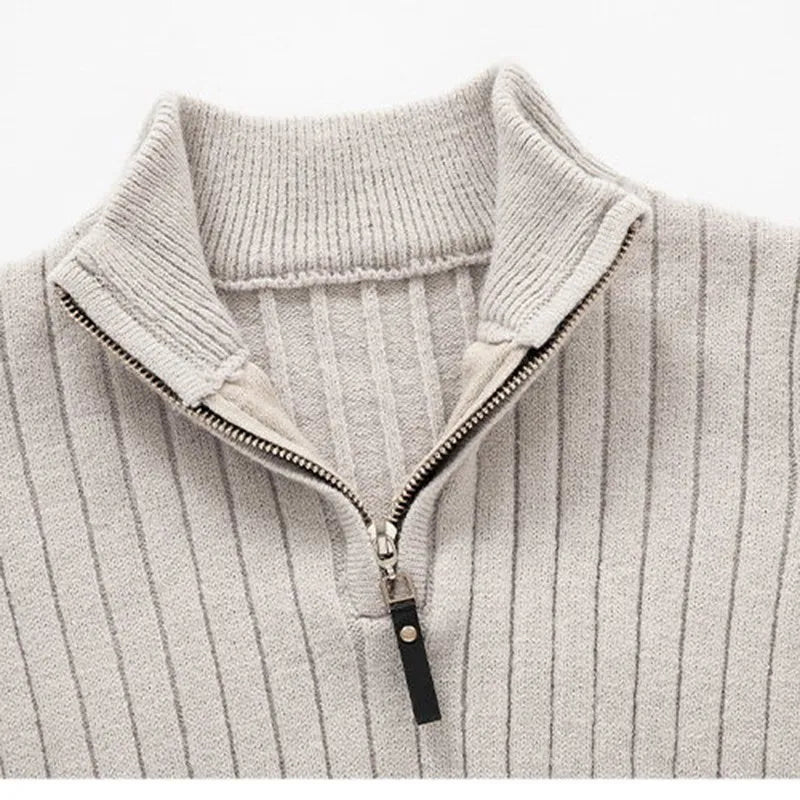 Sweater - High Collar Spun Blend & Half Zip Adjusts Fit