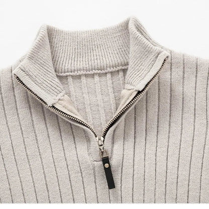 Sweater - High Collar Spun Blend & Half Zip Adjusts Fit