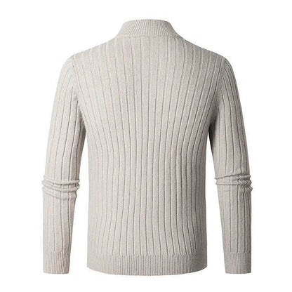 Sweater - High Collar Spun Blend & Half Zip Adjusts Fit