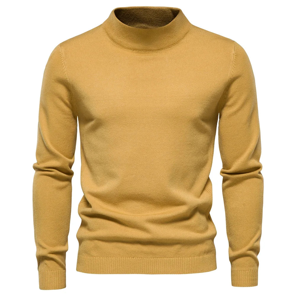 Sweater - Knit Blend Half Turtleneck And Neck Coverage