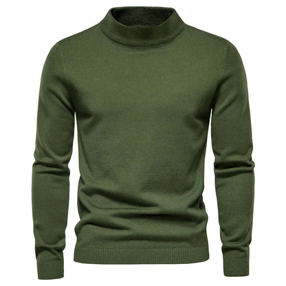 Sweater - Knit Blend Half Turtleneck And Neck Coverage