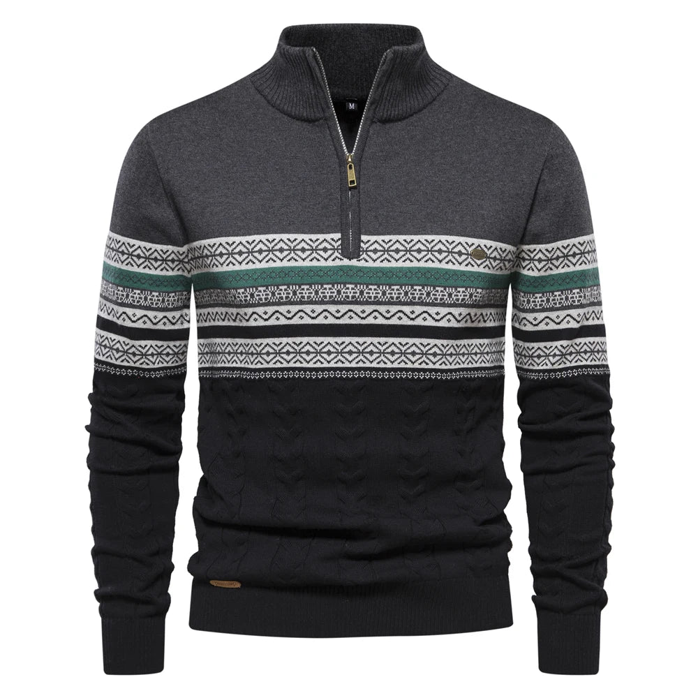 Sweater - Polyester Blend Quarter Zip And Adjustable Neck