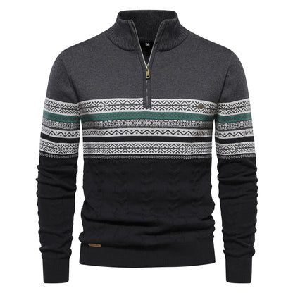 Sweater - Polyester Blend Quarter Zip And Adjustable Neck