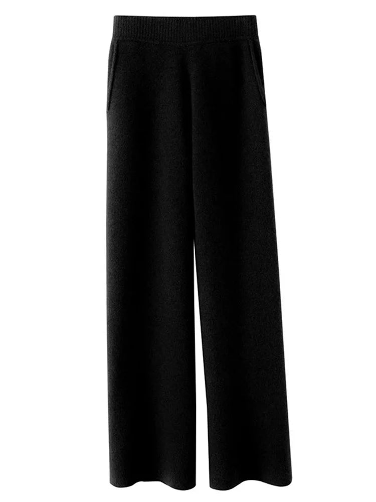 Soft High Waisted Cashmere Women's Pants