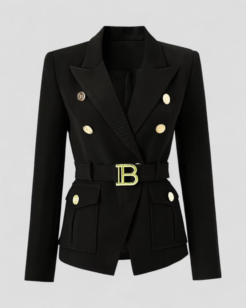 Tailored Belted Double Breasted Blazer for Women