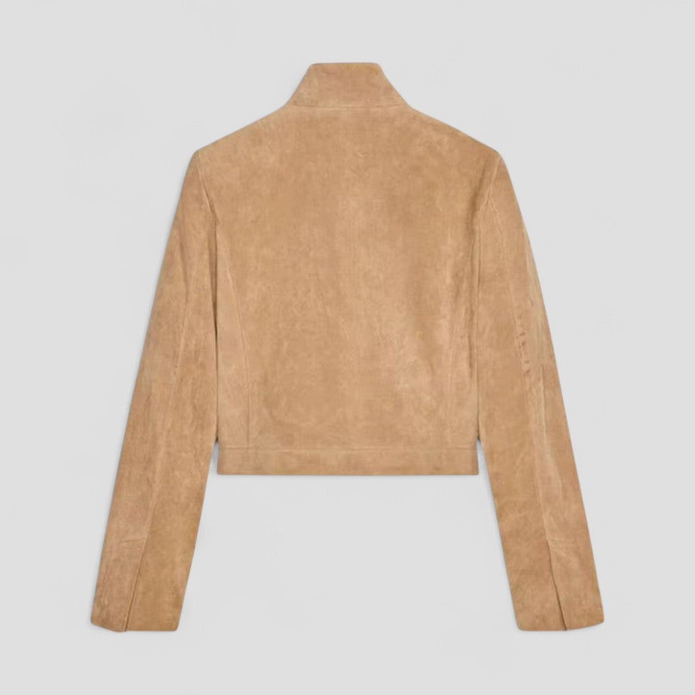 VogeLuxe | Women’s Suede Cropped Zipper Jacket
