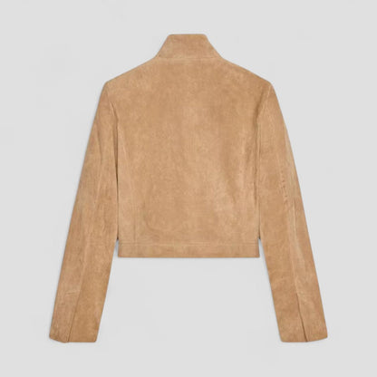 VogeLuxe | Women’s Suede Cropped Zipper Jacket