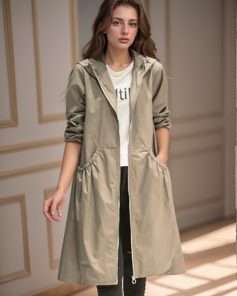 Slim Fit Women's Waterproof Hoodie Jacket - VogeLuxe