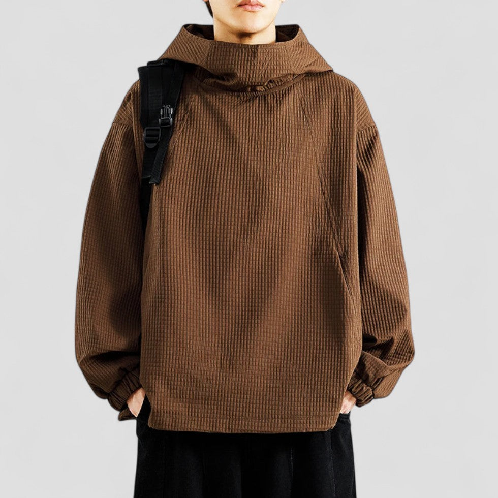 VogeLuxe | Men’s Textured Funnel Neck Hoodie