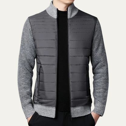 The Aberdeen Men's Quilted Knit Padded Zip Up Cardigan 0