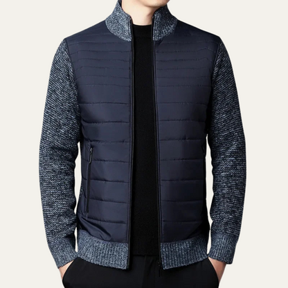The Aberdeen Men's Quilted Knit Padded Zip Up Cardigan 4