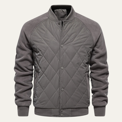 The Aberdeen Men’s Warm Casual Quilted Bomber Jacket with Ribbed Cuffs 10