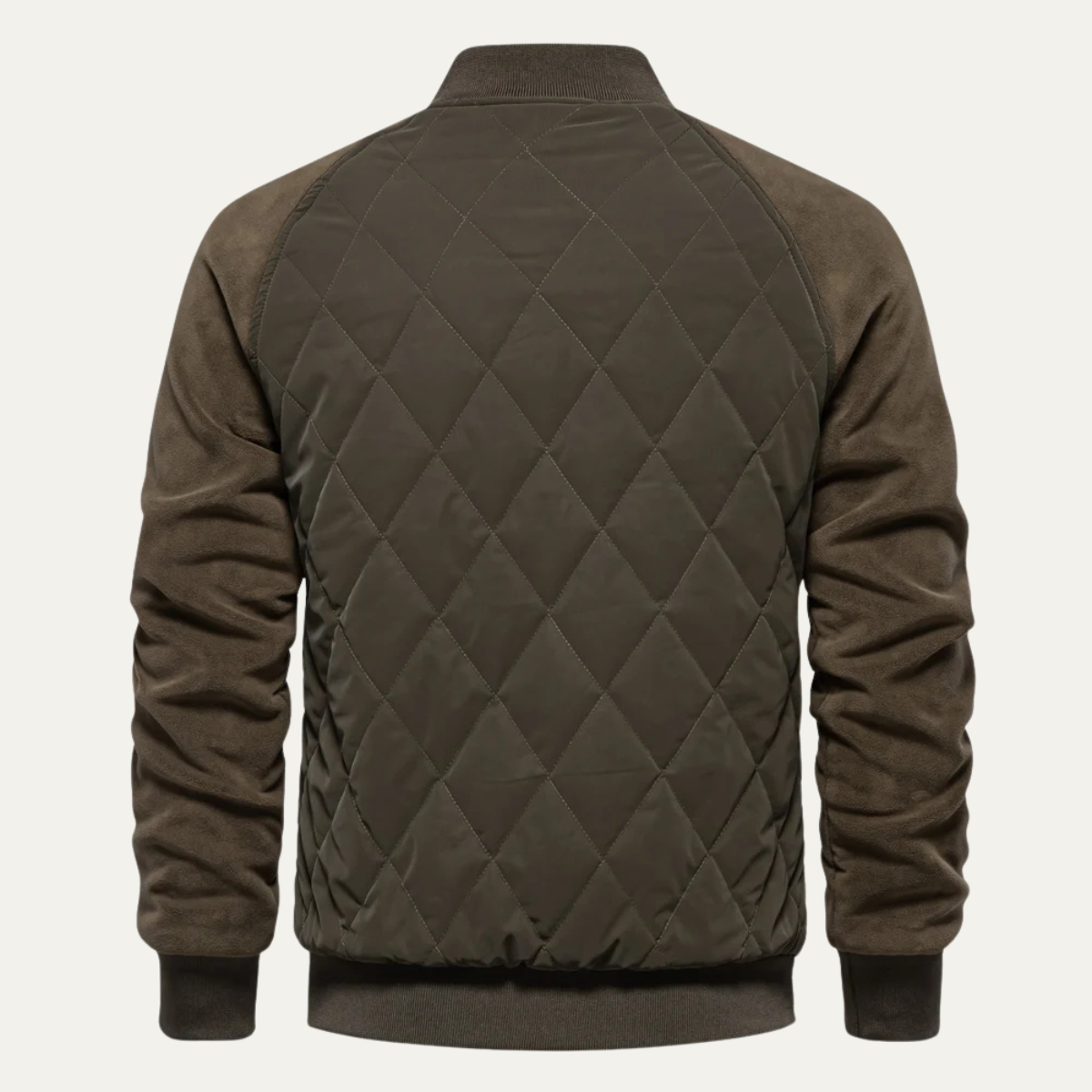 The Aberdeen Men’s Warm Casual Quilted Bomber Jacket with Ribbed Cuffs 7
