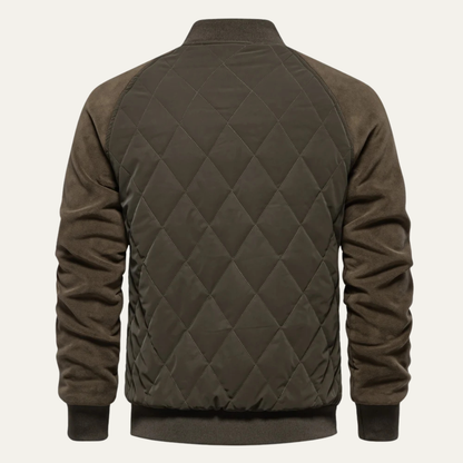 The Aberdeen Men’s Warm Casual Quilted Bomber Jacket with Ribbed Cuffs 7