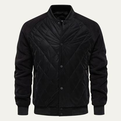 The Aberdeen Men’s Warm Casual Quilted Bomber Jacket with Ribbed Cuffs 8