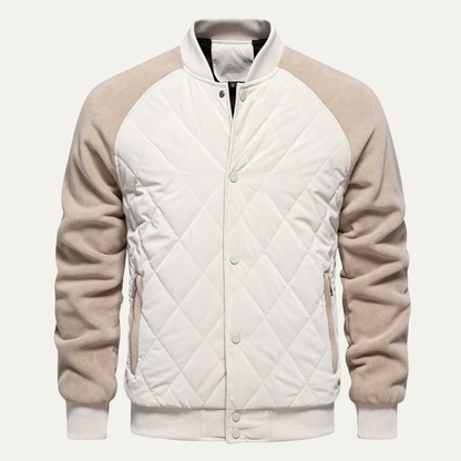 The Aberdeen Men’s Warm Casual Quilted Bomber Jacket with Ribbed Cuffs 9