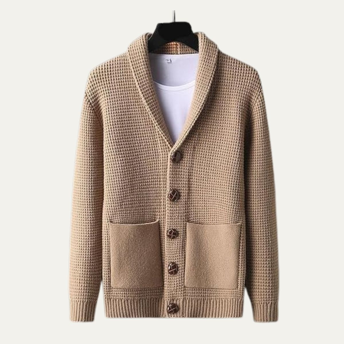 The Agrigento Men’s Button Up Knitted Shawl Collar Cardigan 2