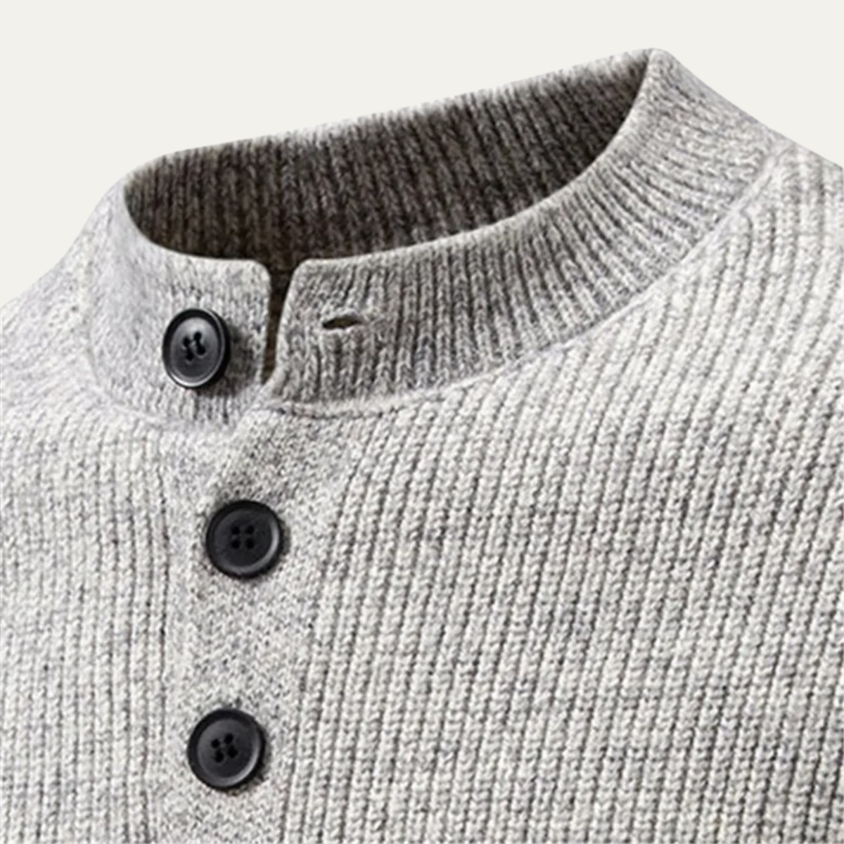 The Asciano Men’s Winter Warm Henley Knit Jumper 3