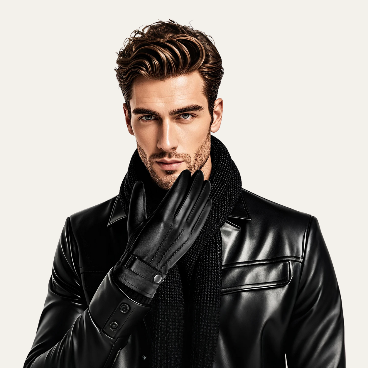 The Ashcroft Men’s Winter Fleece Lined  Leather Gloves 1