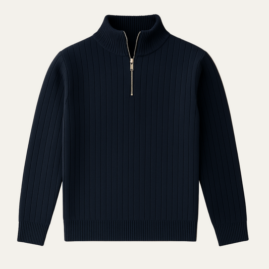 The Ashford Ribbed Half Zip Jumper for Men 0