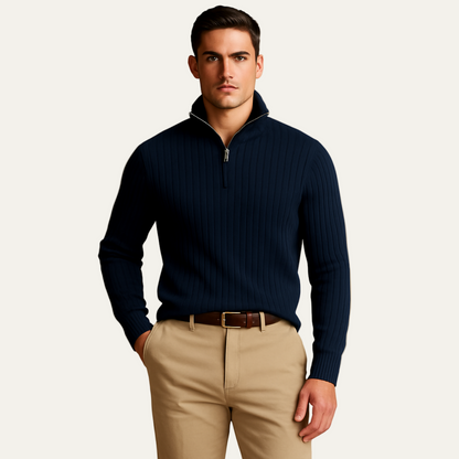 The Ashford Ribbed Half Zip Jumper for Men 1
