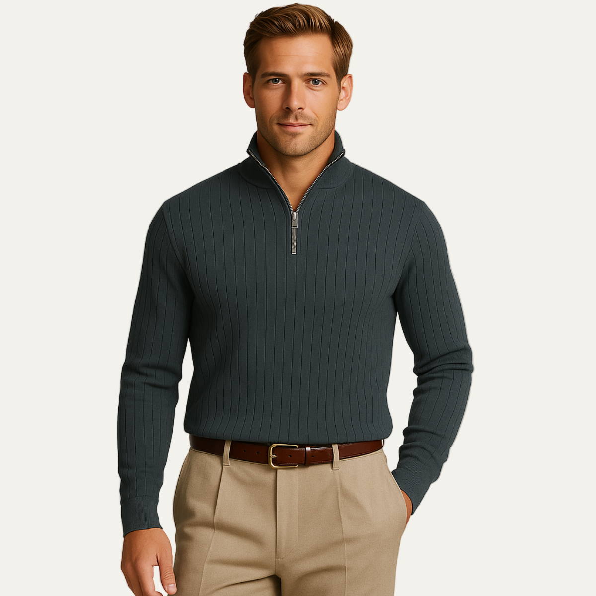 The Ashford Ribbed Half Zip Jumper for Men 3