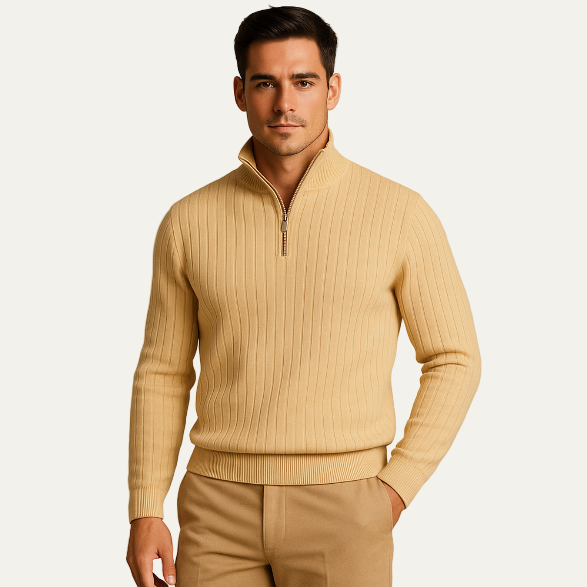 The Ashford Ribbed Half Zip Jumper for Men 7